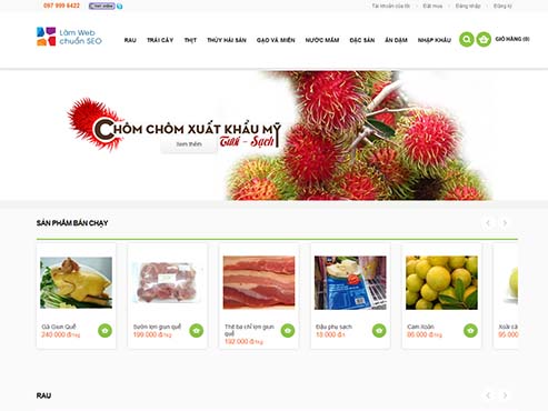 Mẫu web bán thực phẩm sạch